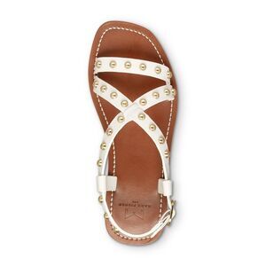 MARC FISHER Womens Ivory Fianna Toe Block Heel Leather Slingback Sandal 5.5 M